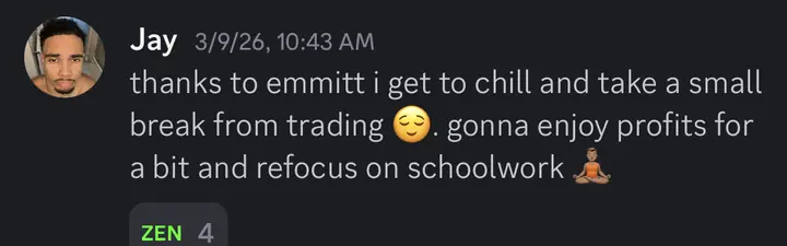 Jay: taking a small break to enjoy profits and refocus on schoolwork